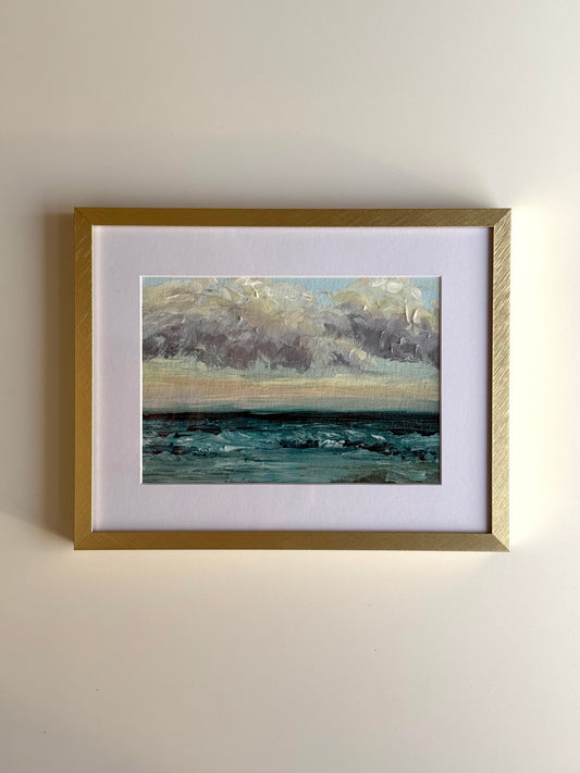 Atlantic Ocean Sunset - 5x7" Original Acrylic Painting