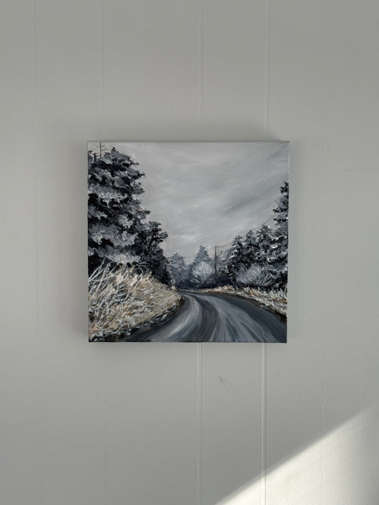 Snowy Mount Rogers Landscape - 12x12" Original Acrylic Painting