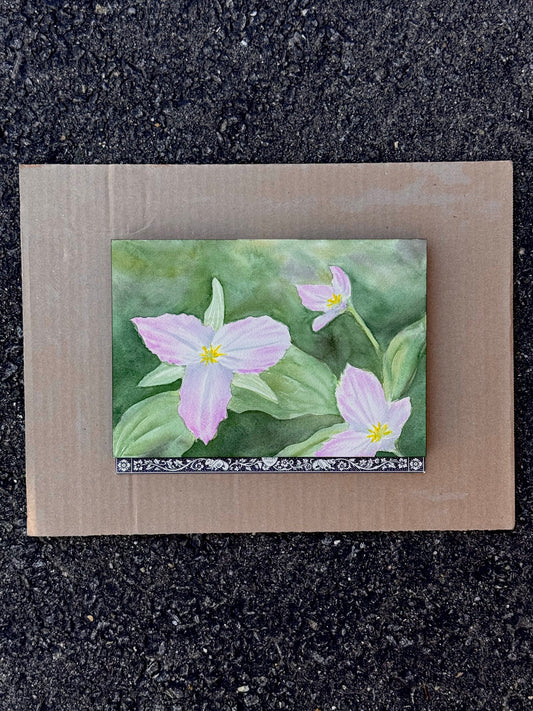 Trillium Grandiflorum 7x10" Original Watercolor Painting