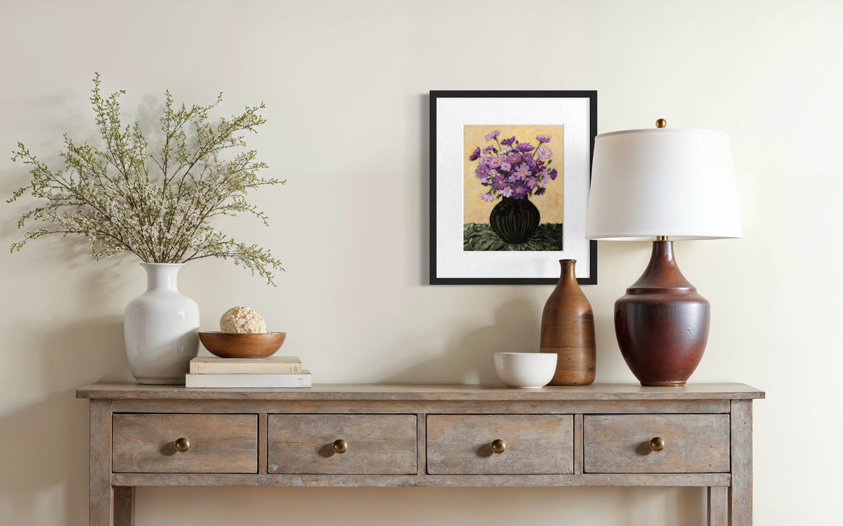 Purple Cosmos Bouquet - Print