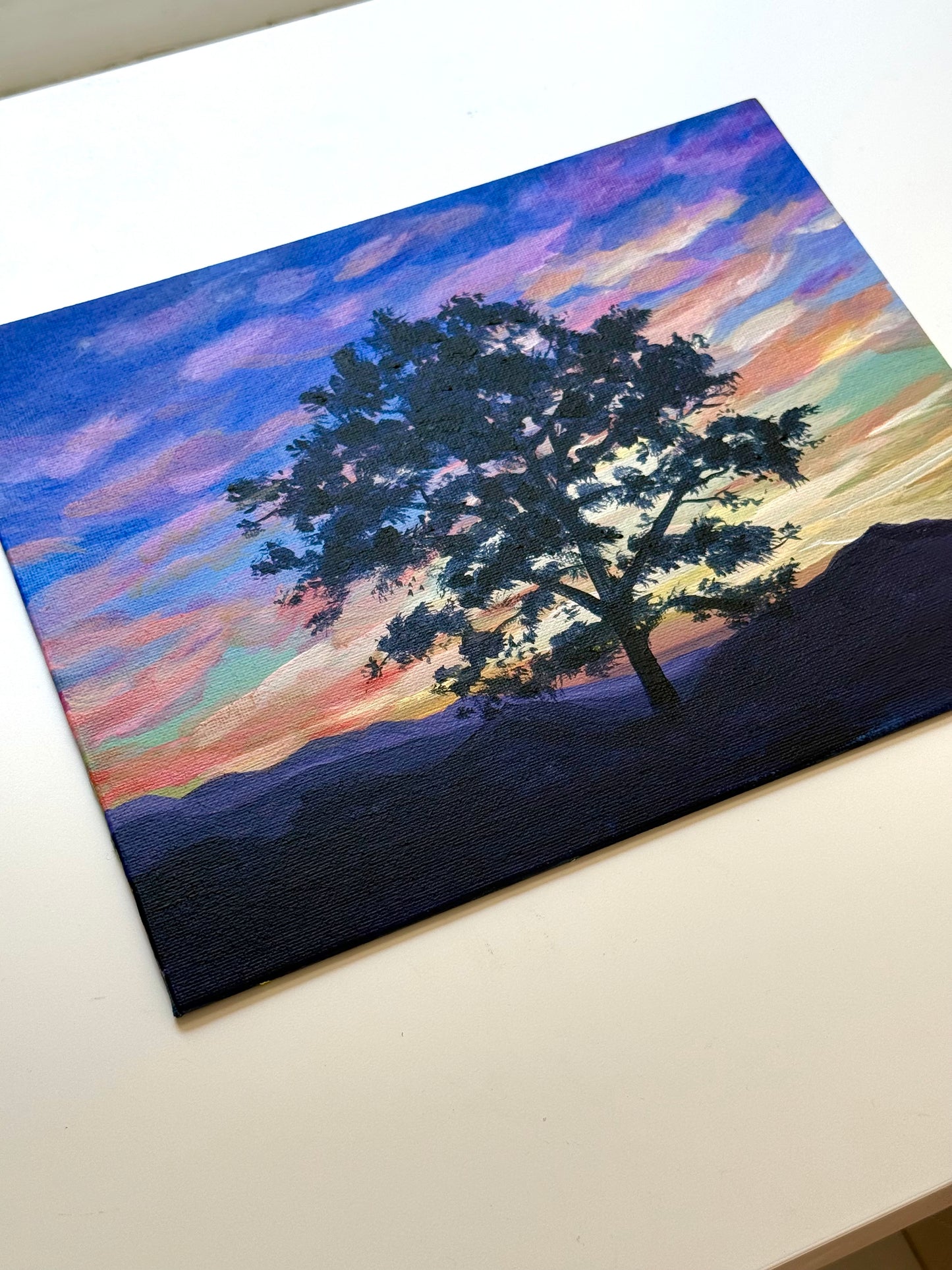Shenandoah Mountain Sunset - 8x10" Original Acrylic Painting