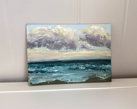 Atlantic Ocean Sunset - 5x7" Original Acrylic Painting