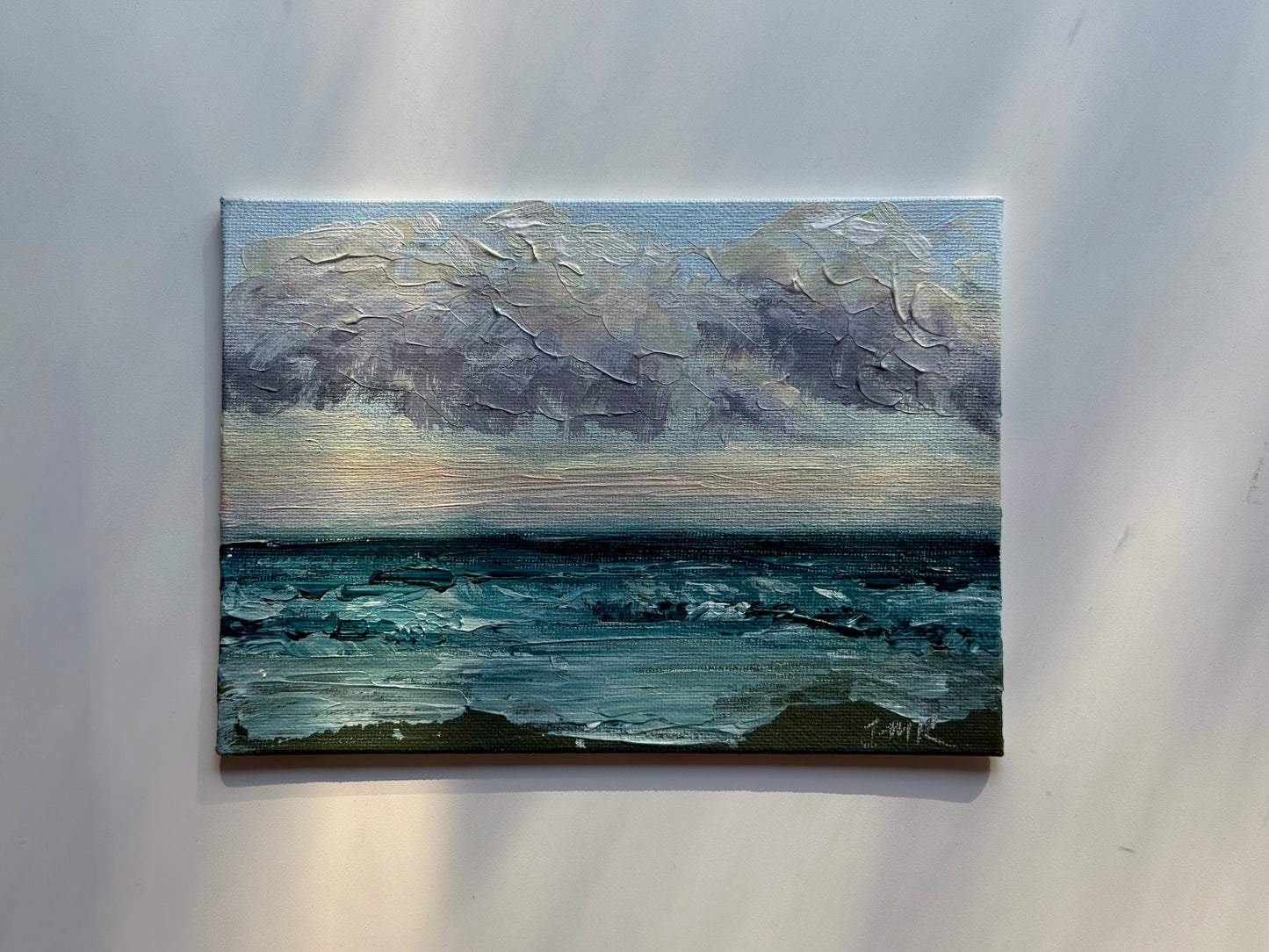 Atlantic Ocean Sunset - 5x7" Original Acrylic Painting