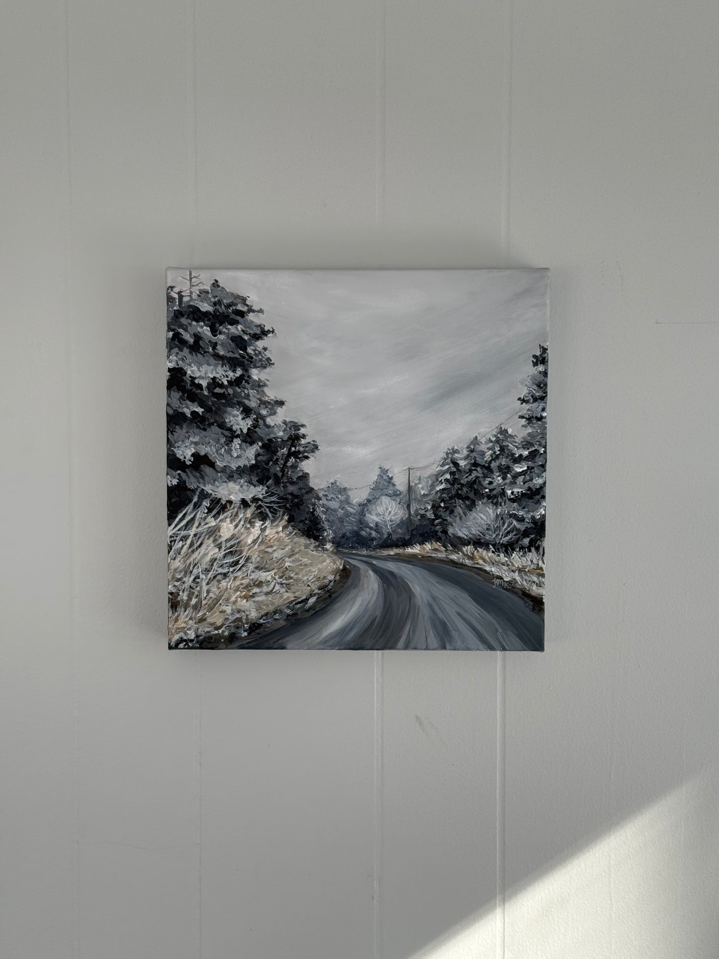 Snowy Mount Rogers Landscape - 12x12" Original Acrylic Painting