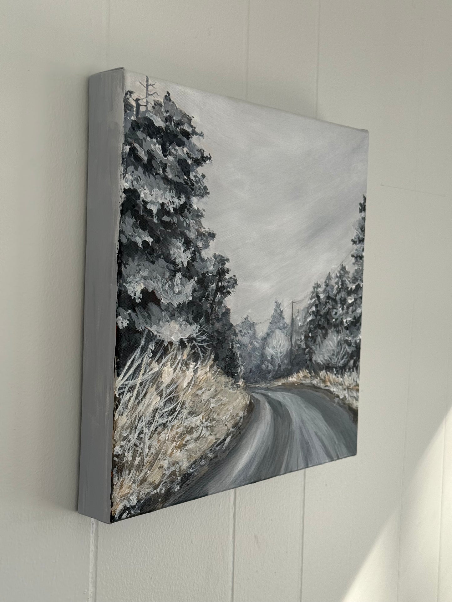 Snowy Mount Rogers Landscape - 12x12" Original Acrylic Painting