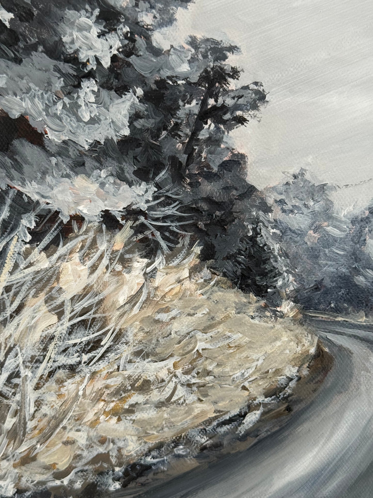 Snowy Mount Rogers Landscape - 12x12" Original Acrylic Painting
