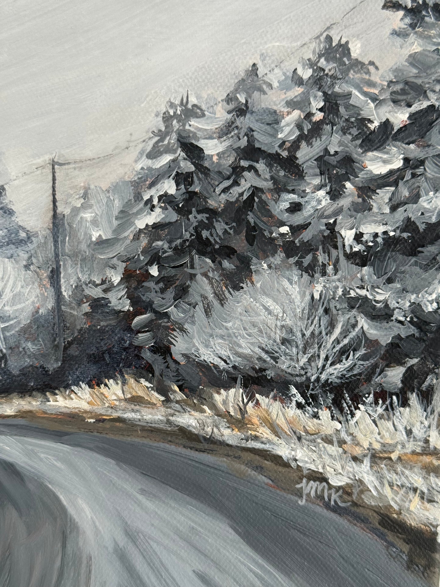 Snowy Mount Rogers Landscape - 12x12" Original Acrylic Painting