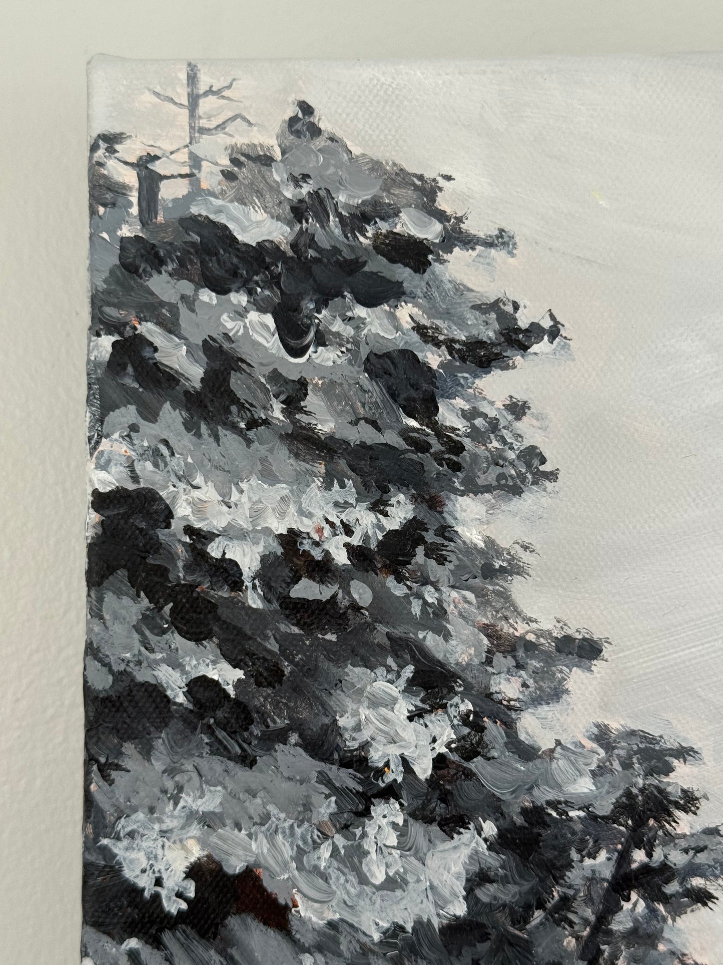 Snowy Mount Rogers Landscape - 12x12" Original Acrylic Painting
