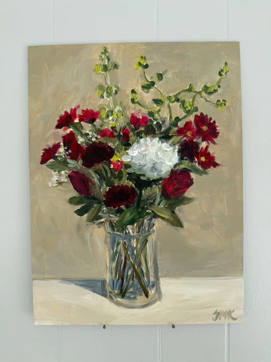 Red Bouquet - Original 12x16" Acrylic Painting