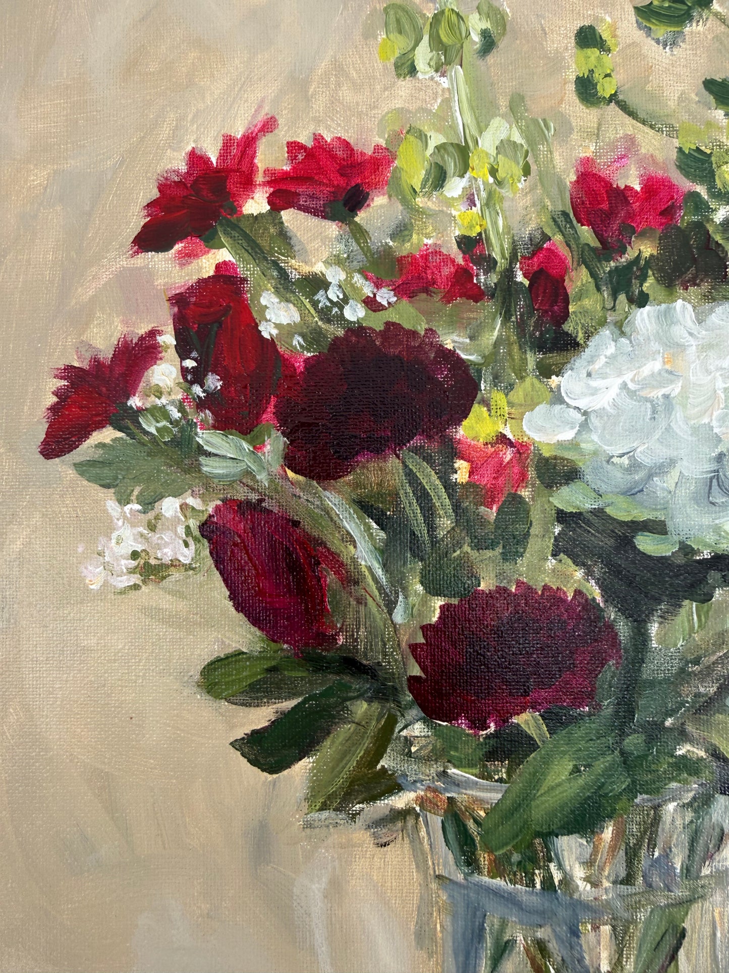 Red Bouquet - Original 12x16" Acrylic Painting