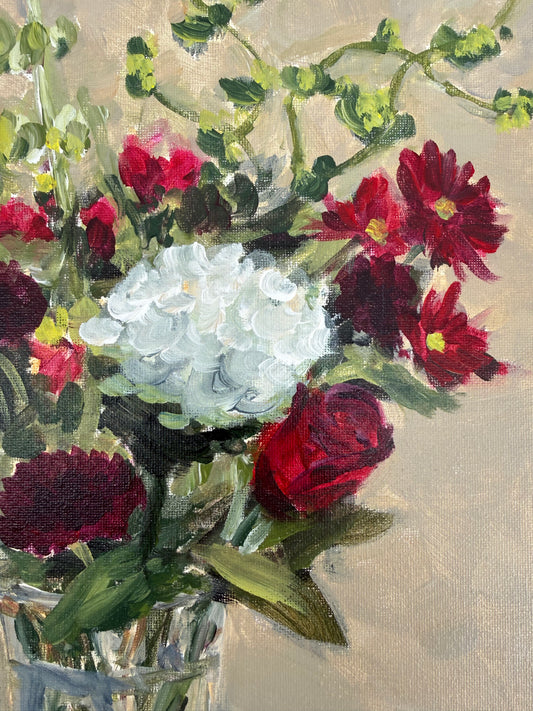 Red Bouquet - Original 12x16" Acrylic Painting