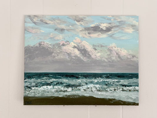 Atlantic Ocean Evening - 11x14" Original Acrylic Painting