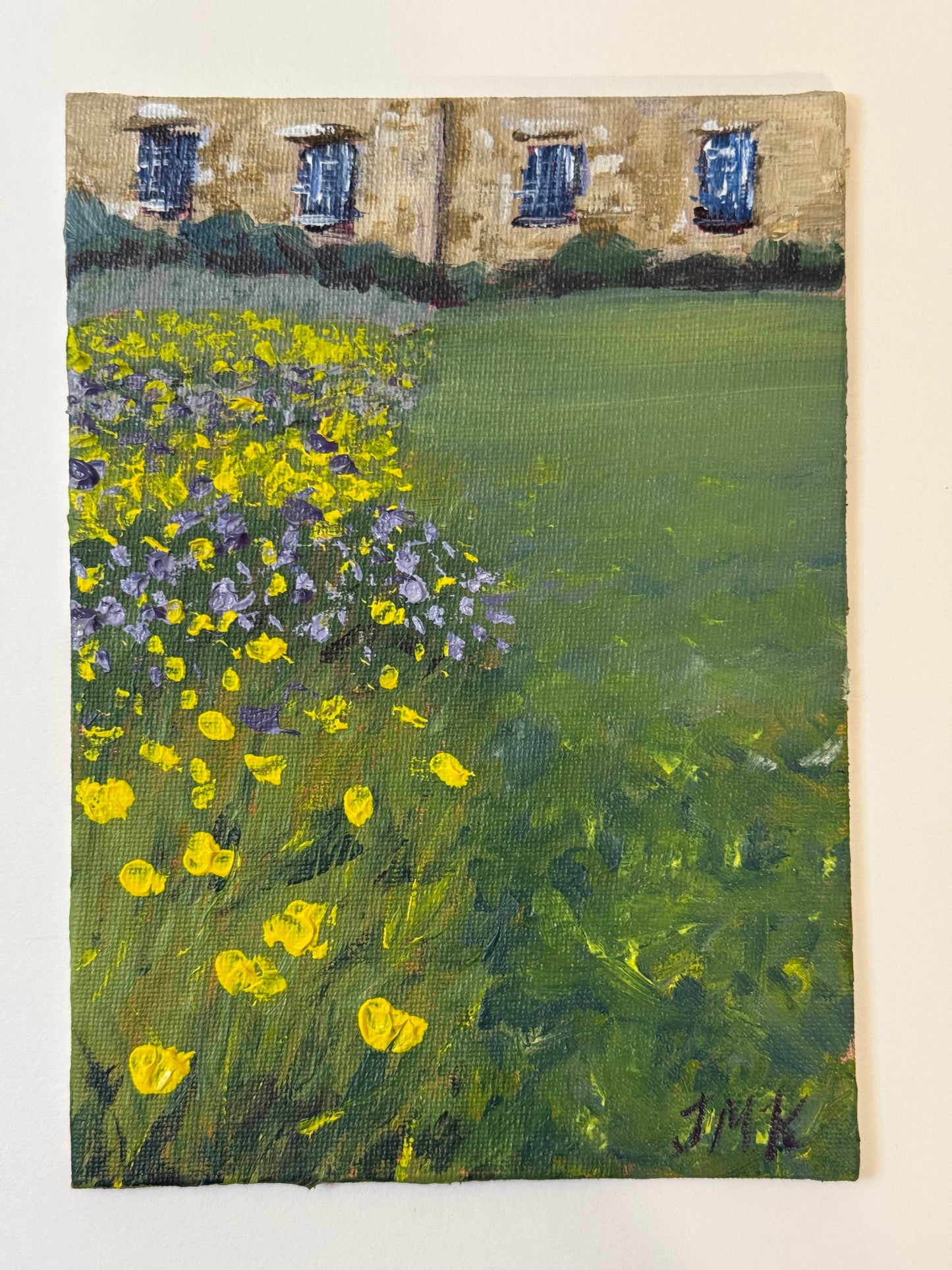 Cambridge Spring Flowers Original 5x7" Acrylic Painting