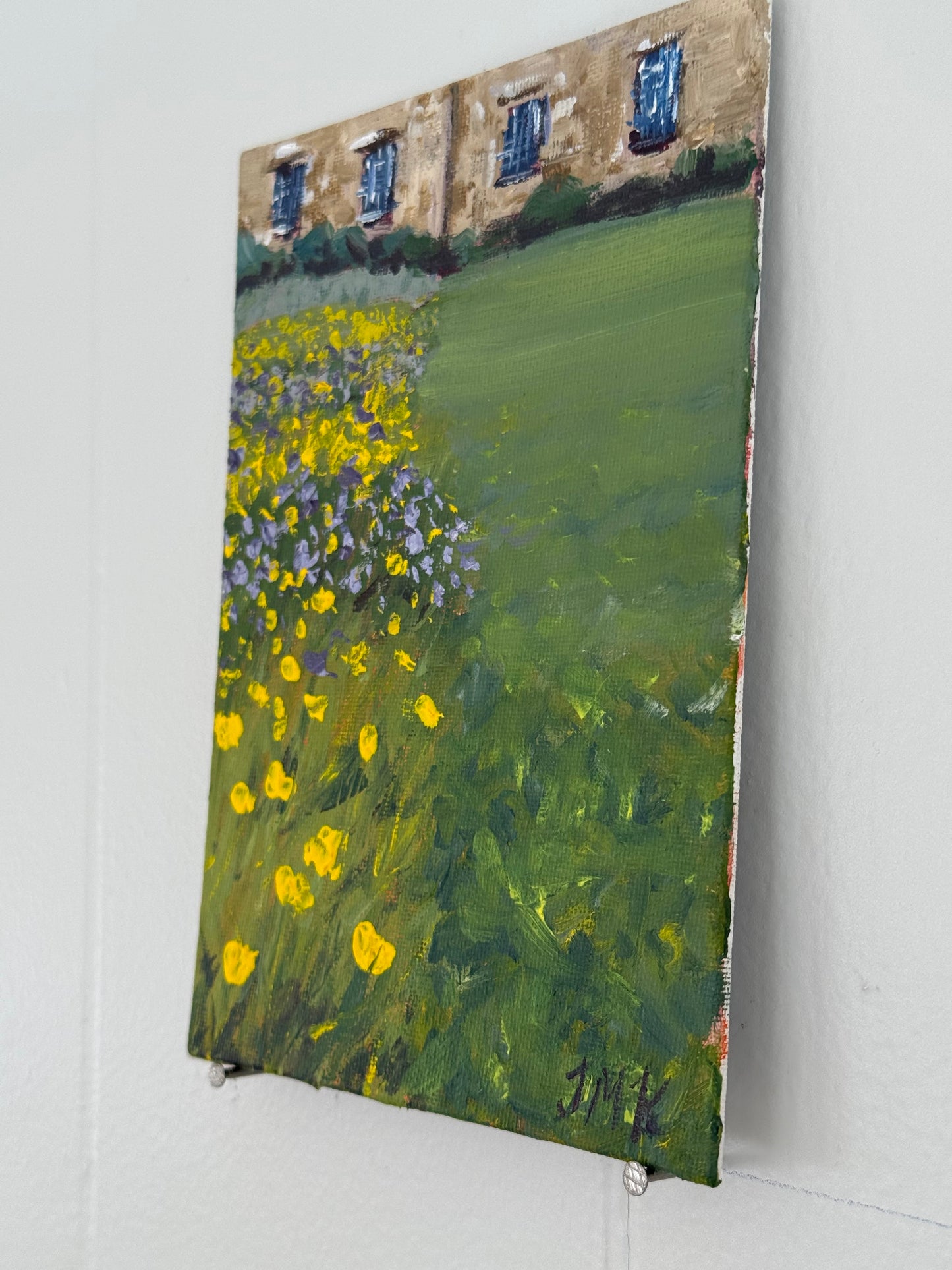Cambridge Spring Flowers Original 5x7" Acrylic Painting