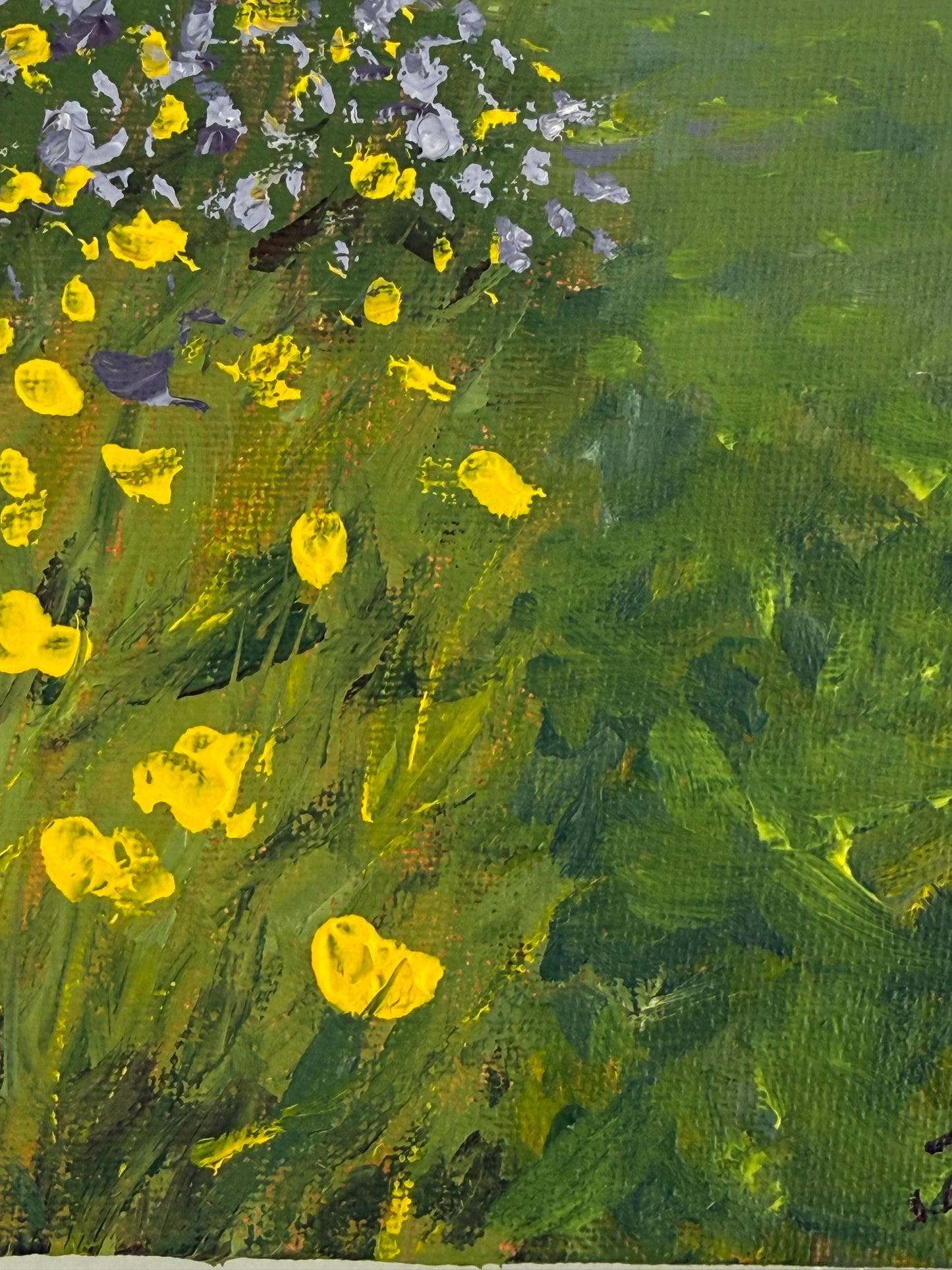 Cambridge Spring Flowers Original 5x7" Acrylic Painting