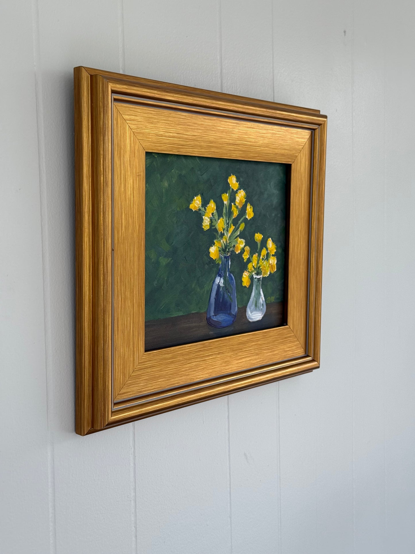 Buttercups Original 8x8" Original Framed Acrylic Painting