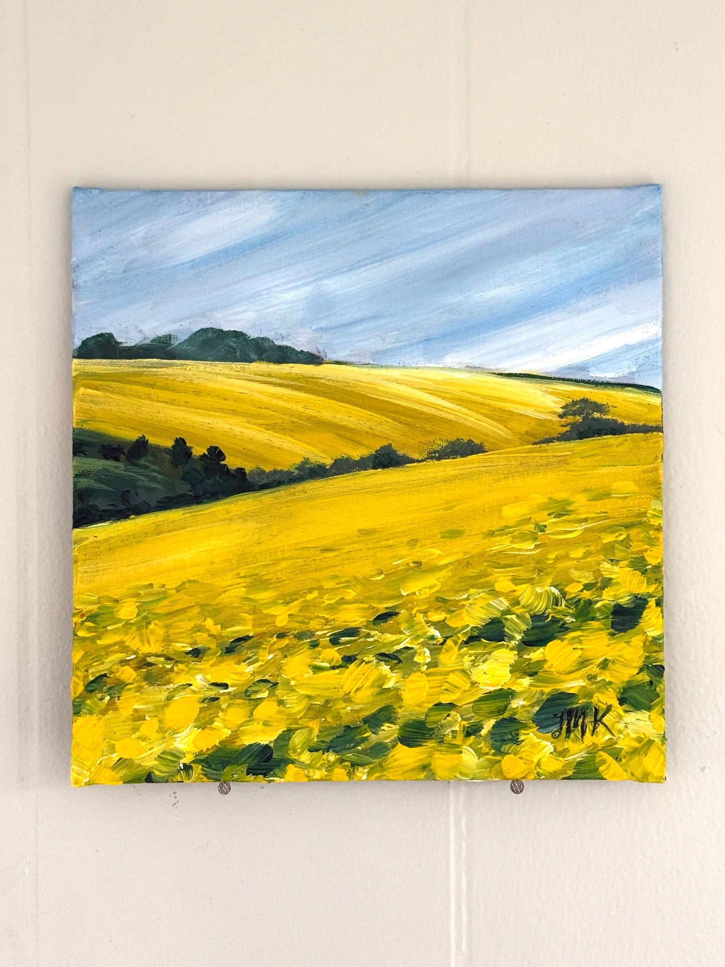 Northern France Flower Fields 8x8" Original Painting