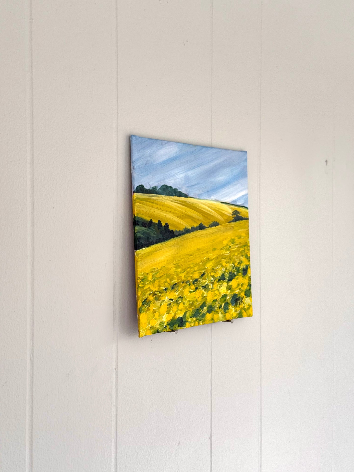 Northern France Flower Fields 8x8" Original Painting