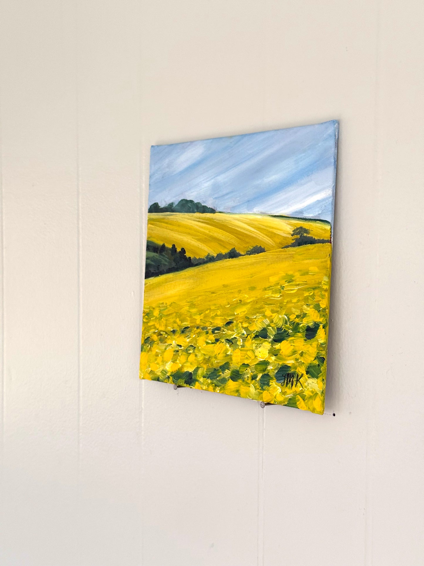 Northern France Flower Fields 8x8" Original Painting