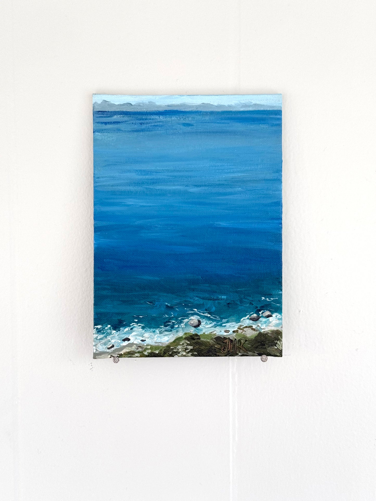 Big Sur Pacific Ocean View 5x7" Original Acrylic Painting