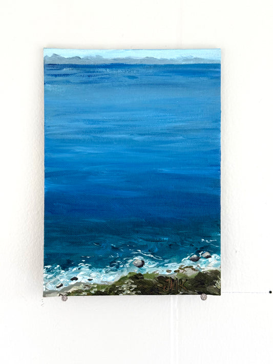 Big Sur Pacific Ocean View 5x7" Original Acrylic Painting