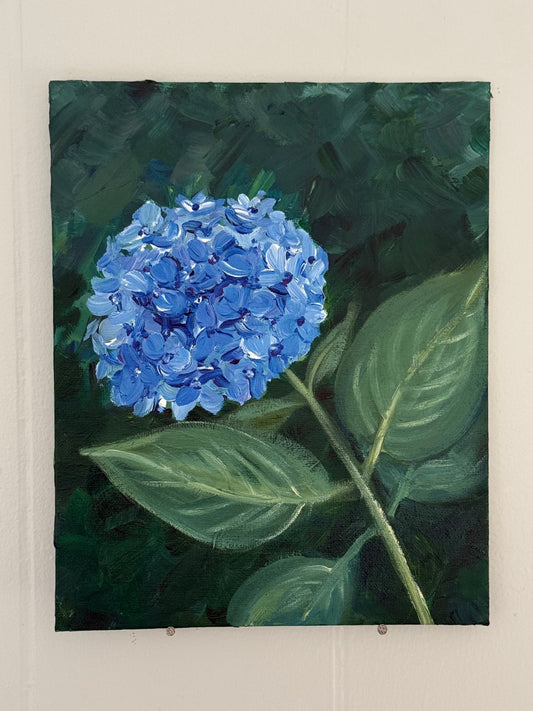Blue Hydrangea 8x10" Original Acrylic Painting