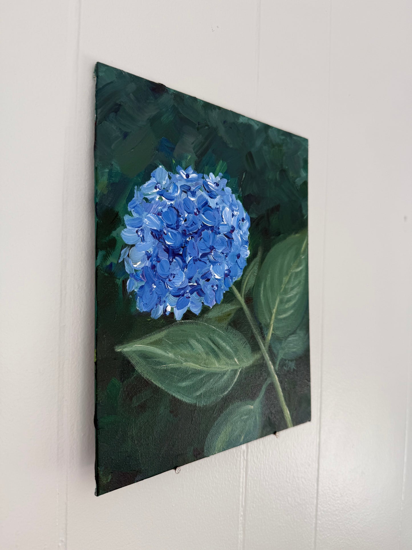 Blue Hydrangea 8x10" Original Acrylic Painting