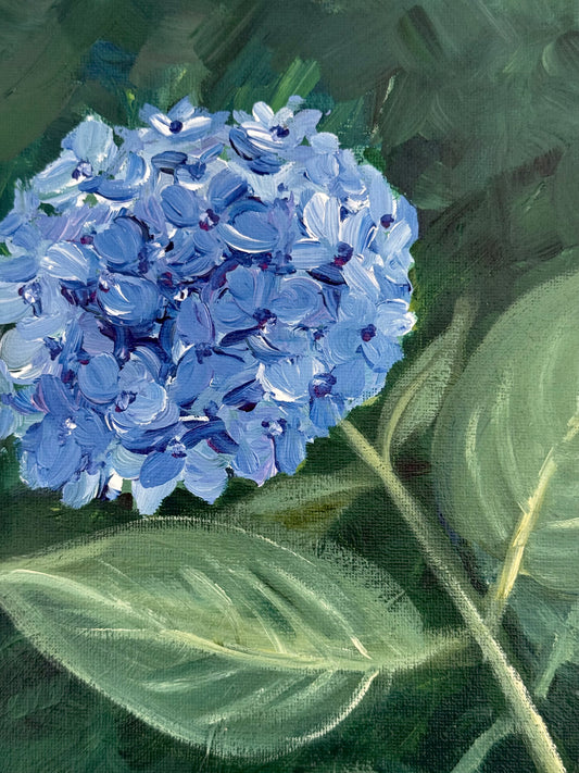 Blue Hydrangea 8x10" Original Acrylic Painting