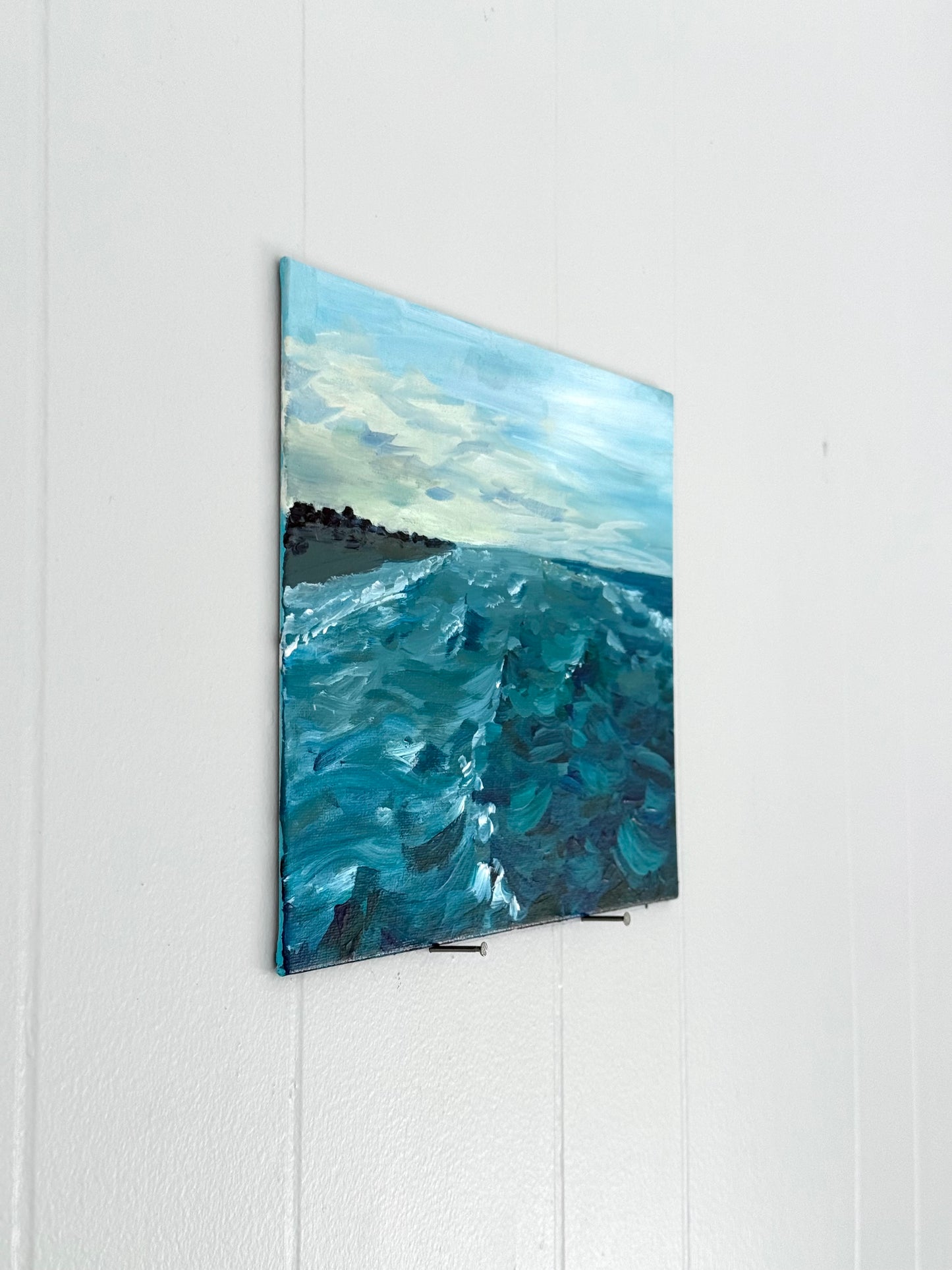 Evening View from the Pier, Outer Banks - 8x10" Coastal Original Acrylic Painting