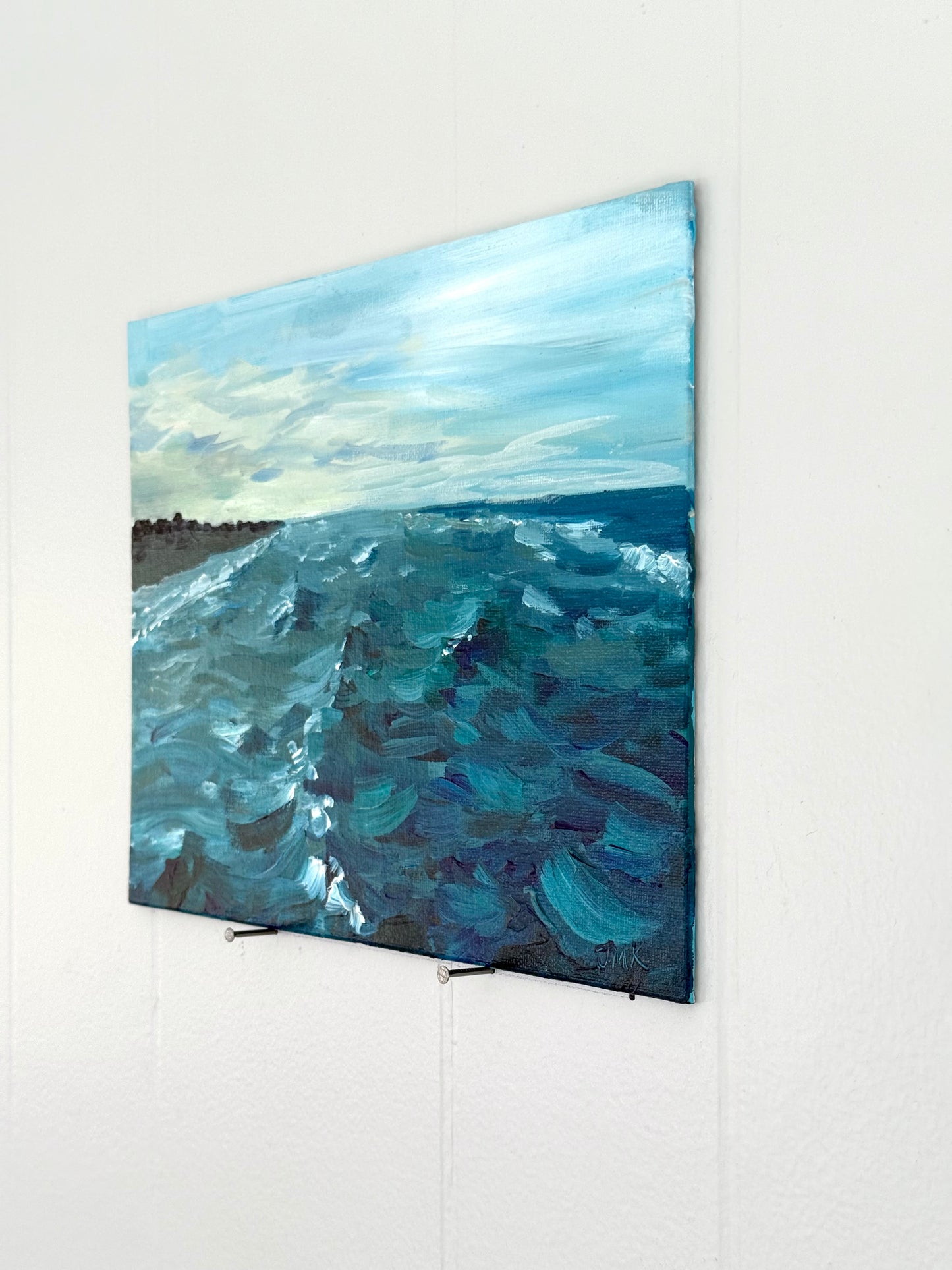Evening View from the Pier, Outer Banks - 8x10" Coastal Original Acrylic Painting