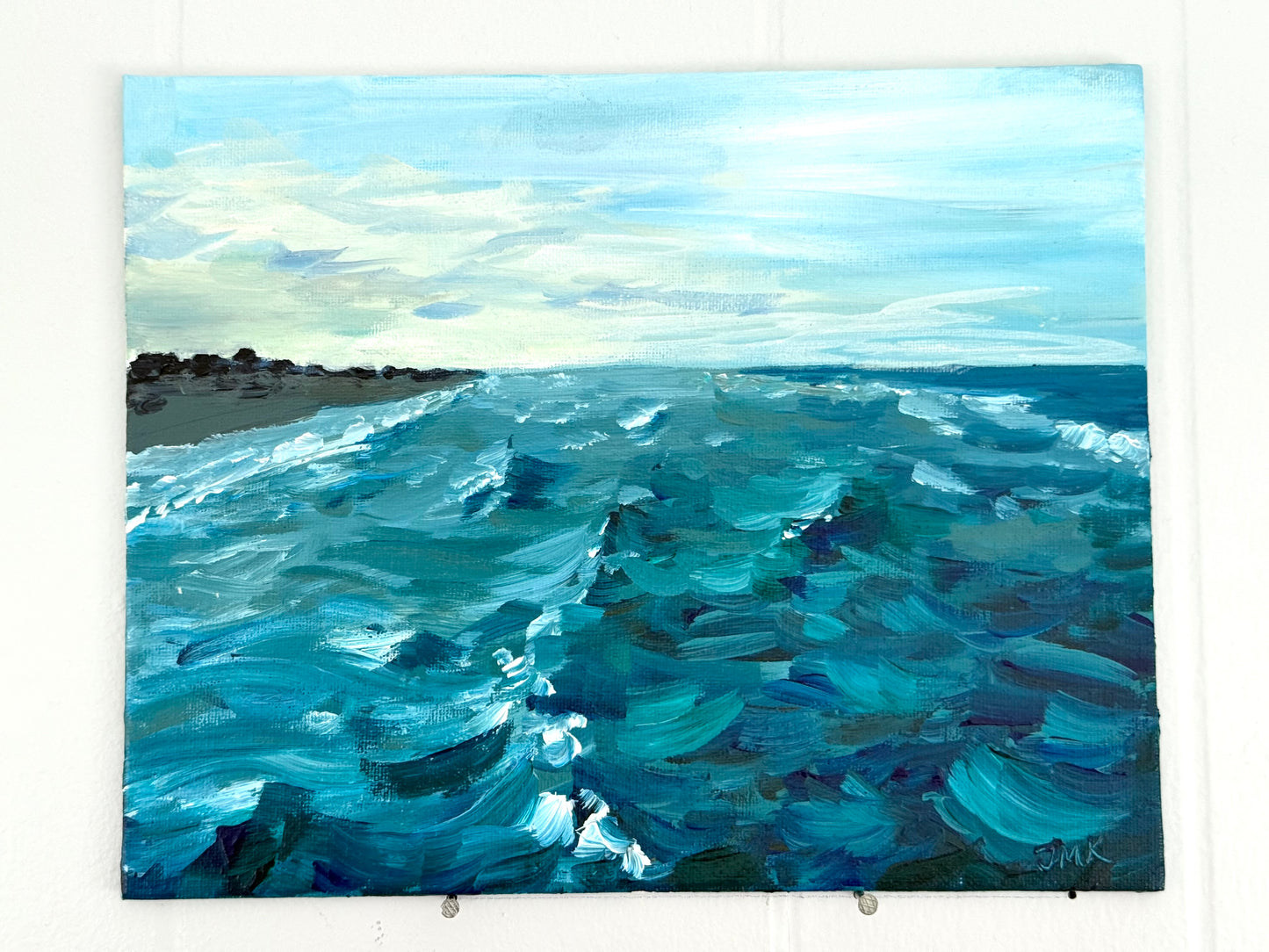 Evening View from the Pier, Outer Banks - 8x10" Coastal Original Acrylic Painting