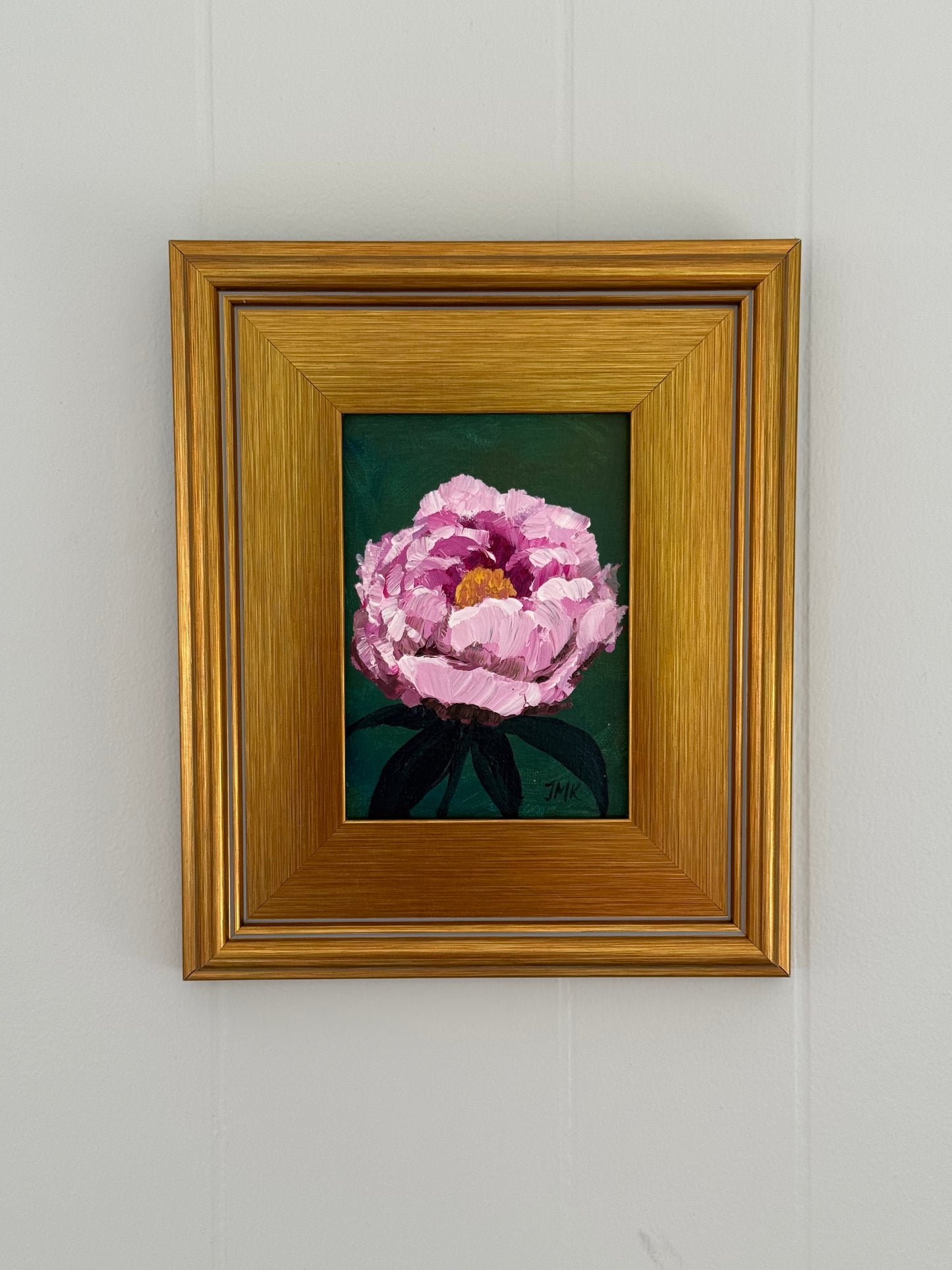 Pink Peony 5x7" Original Acrylic Painting