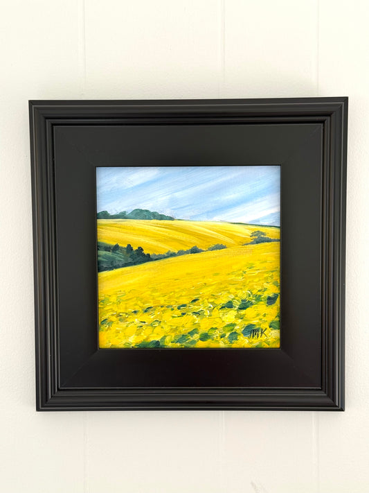 Northern France Flower Fields 8x8" Original Painting