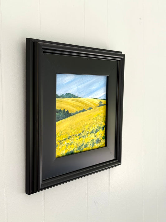 Northern France Flower Fields 8x8" Original Painting