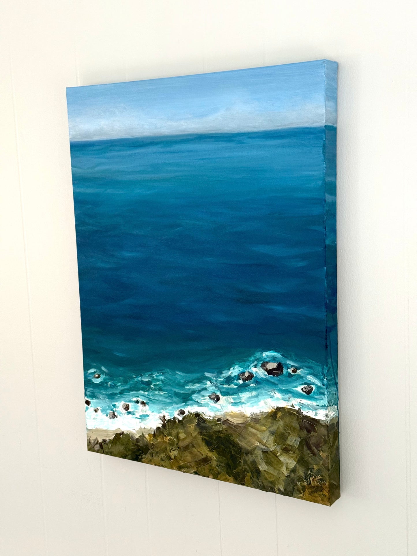 Big Sur Pacific Ocean View Seascape Painting - Original Acrylic Art 18x24"