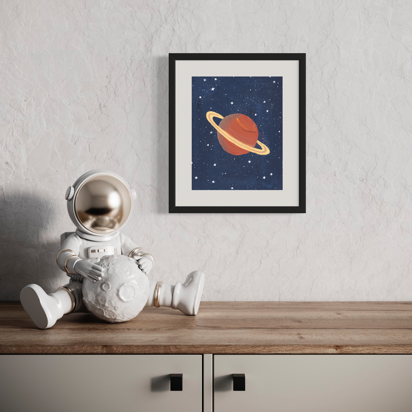 Saturn and Stars Fine Art Print
