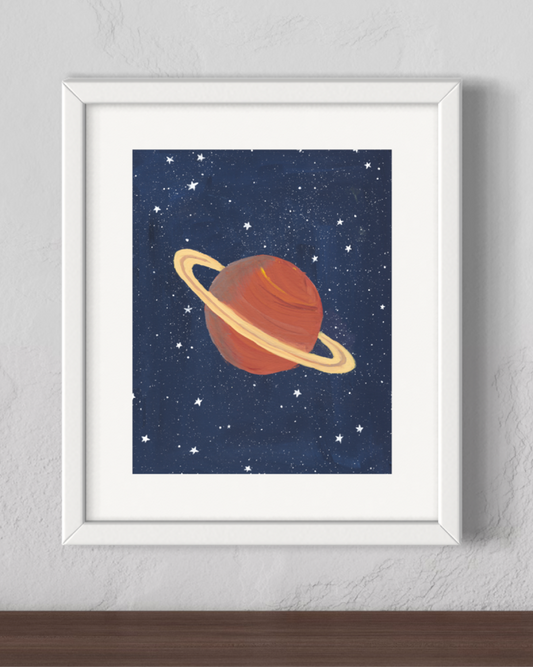 Saturn and Stars Fine Art Print
