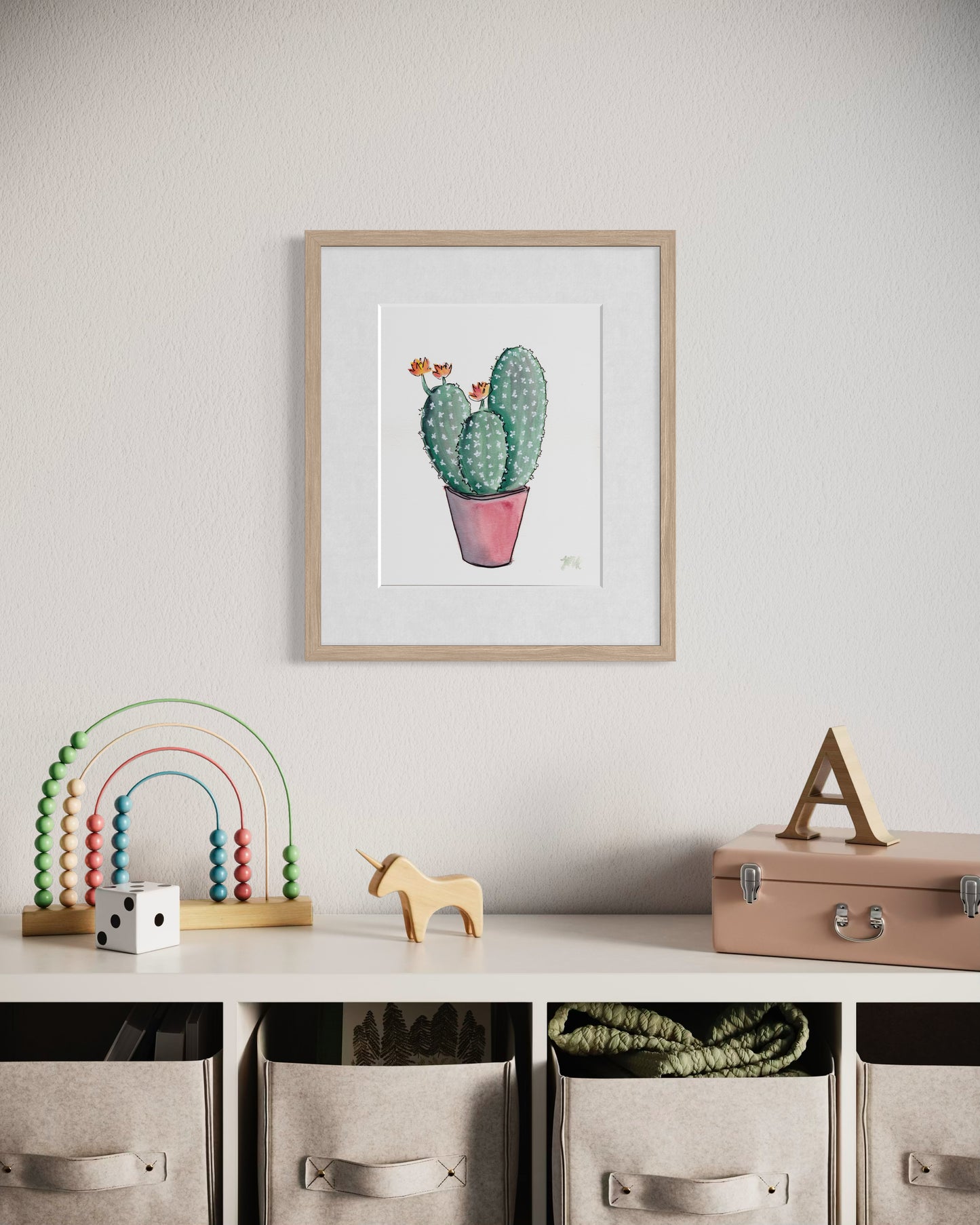 Hedgehog Cactus Watercolor Fine Art Print
