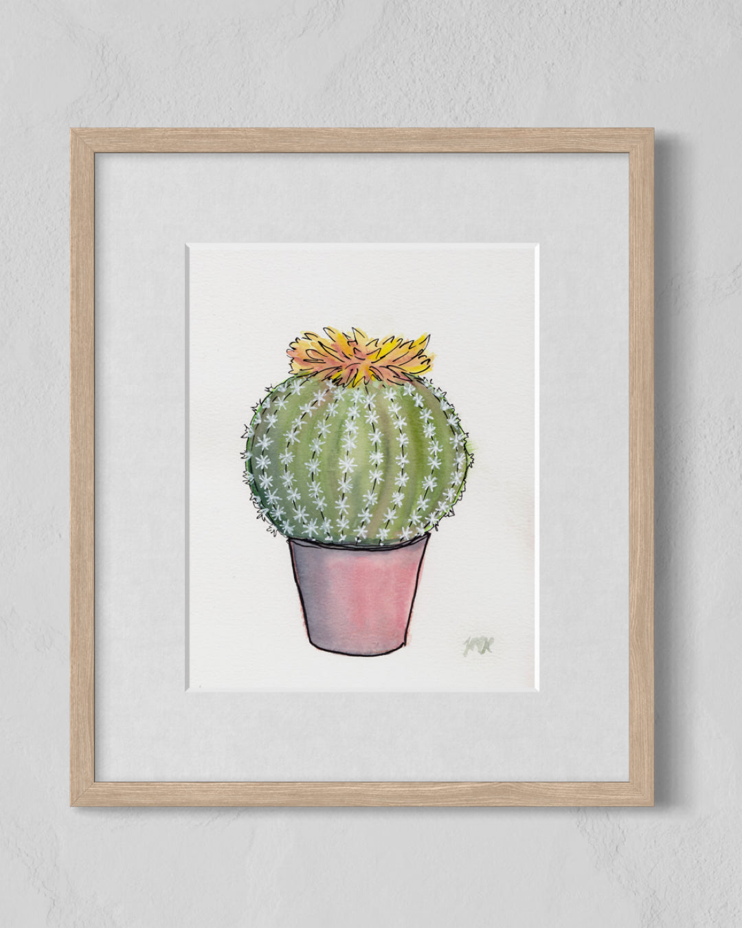 Barrel Cactus Watercolor Fine Art Print
