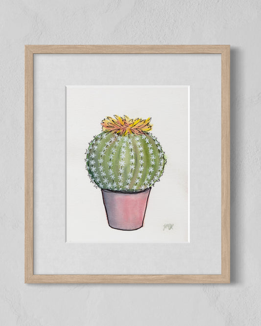Barrel Cactus Watercolor Fine Art Print