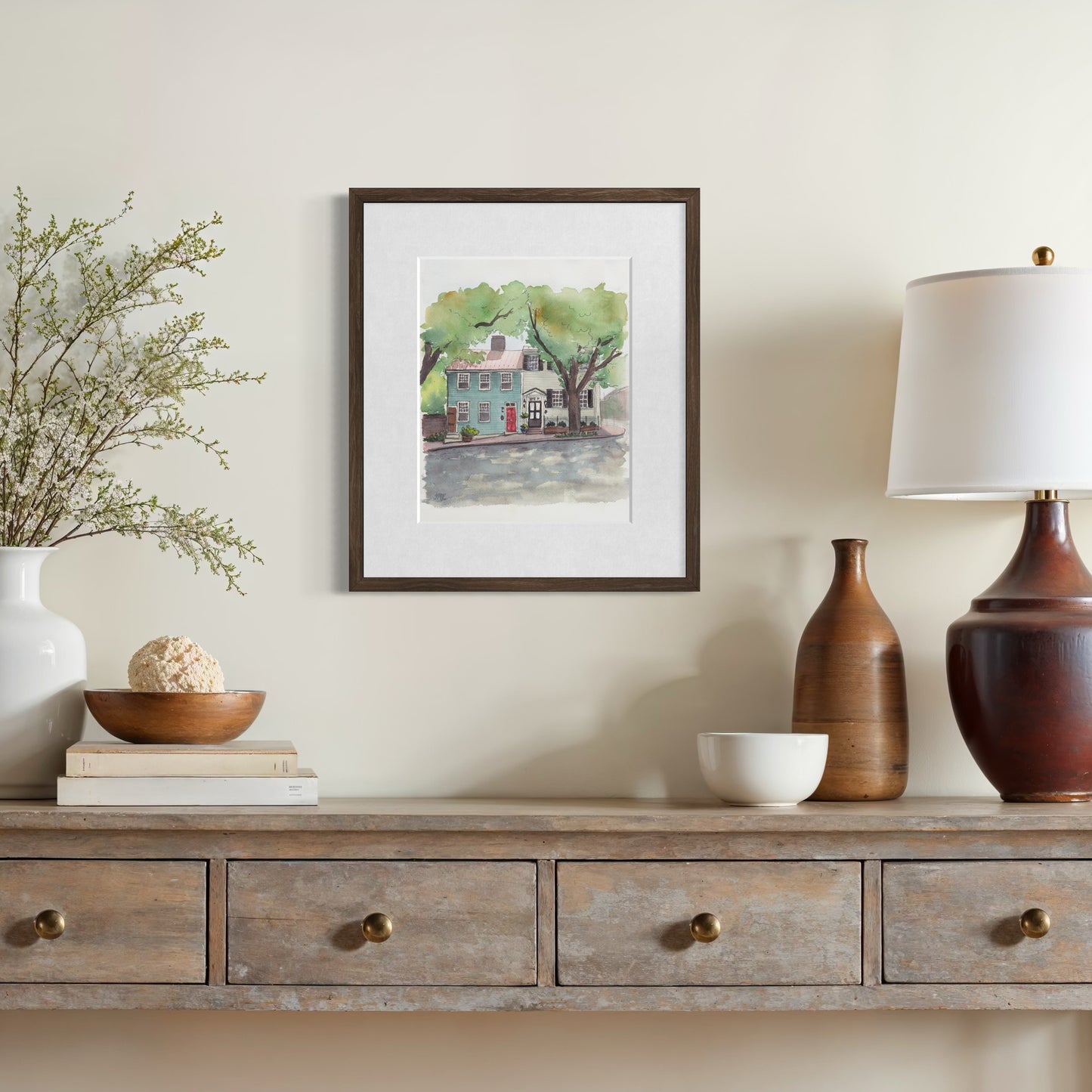 Old Town Alexandria Prince Street Homes - Watercolor Fine Art Print
