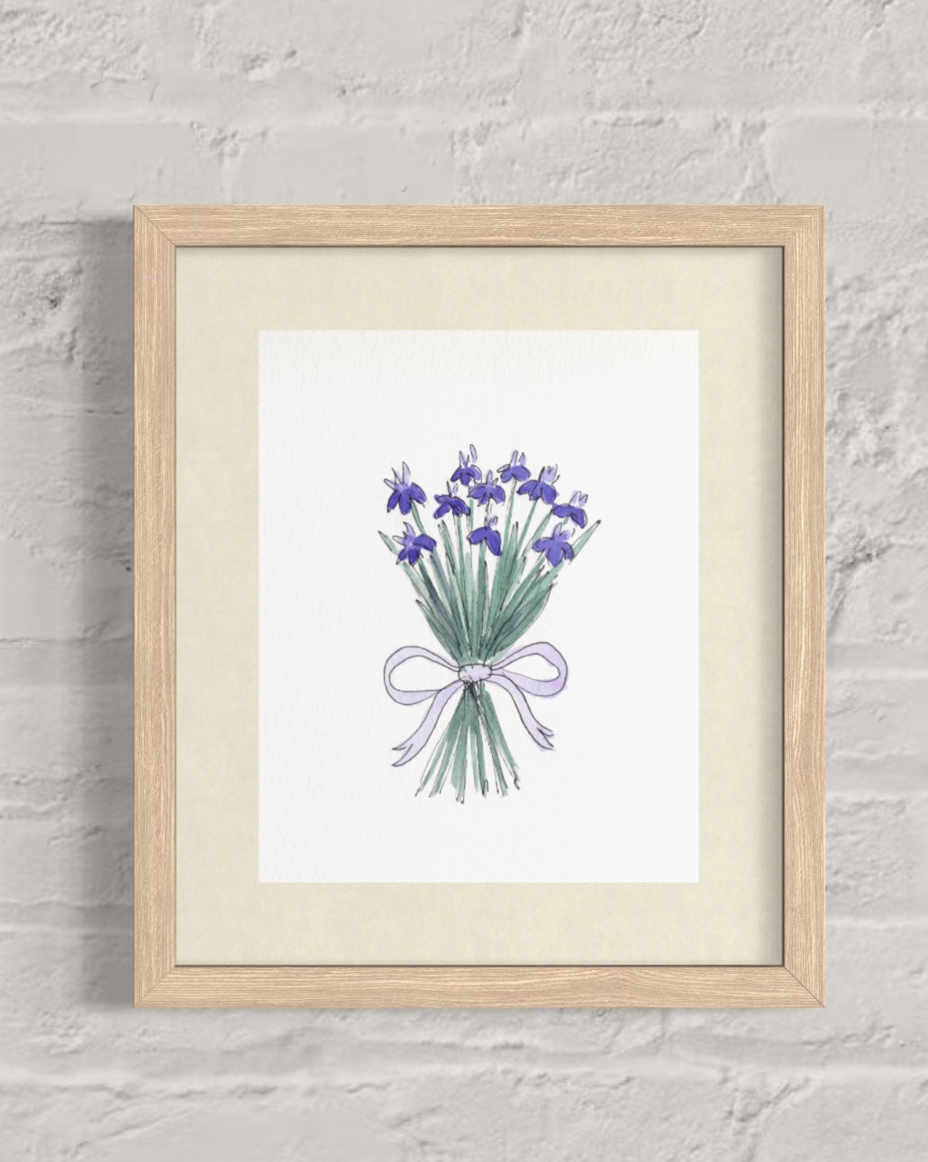 Purple Irises Watercolor Bouquet - Print