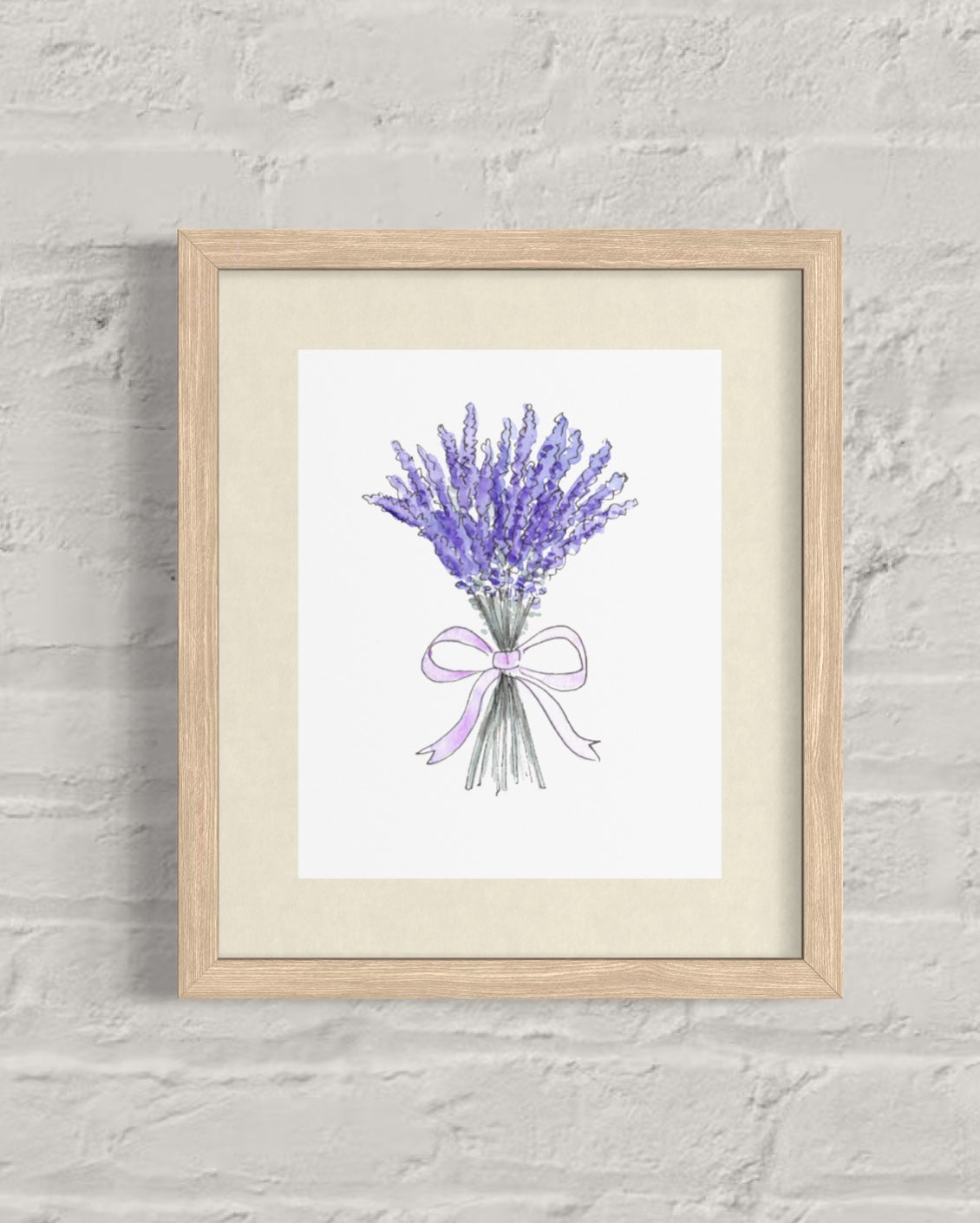 Purple Lavender Watercolor Bouquet - Print