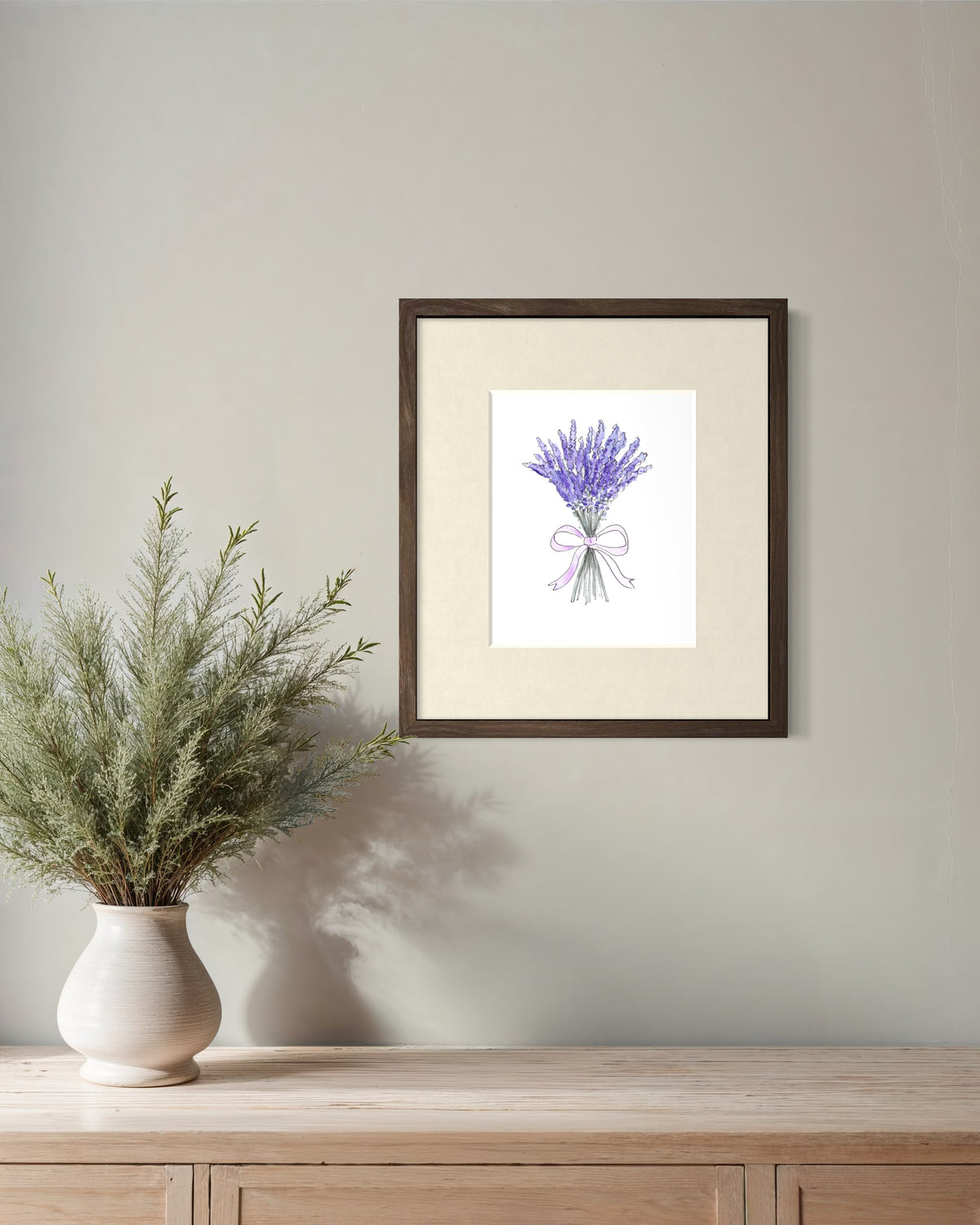 Purple Lavender Watercolor Bouquet - Print