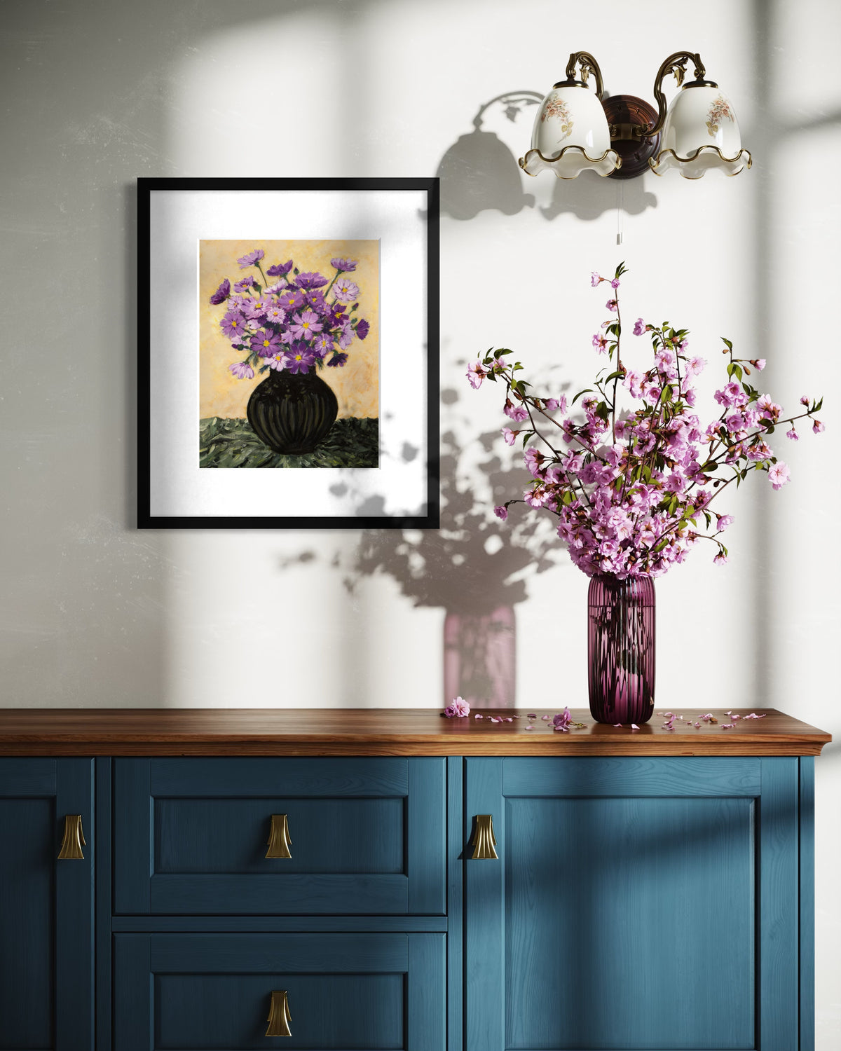 Purple Cosmos Bouquet - Print